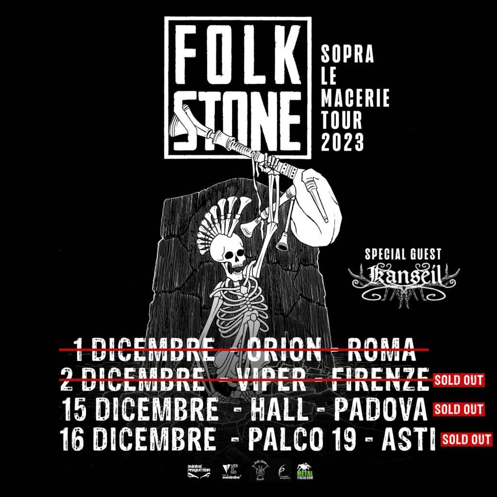 Folkstone in concerto il 15 dicembre all’Hall di Padova e il 16 dicembre al Palco 19 di Asti